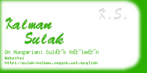 kalman sulak business card